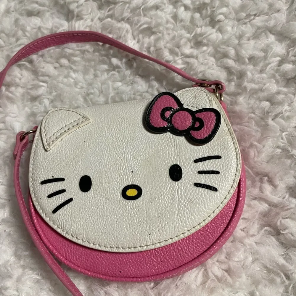 Hello Kitty Sanrio cute kitty face white , pink and black girls bag.